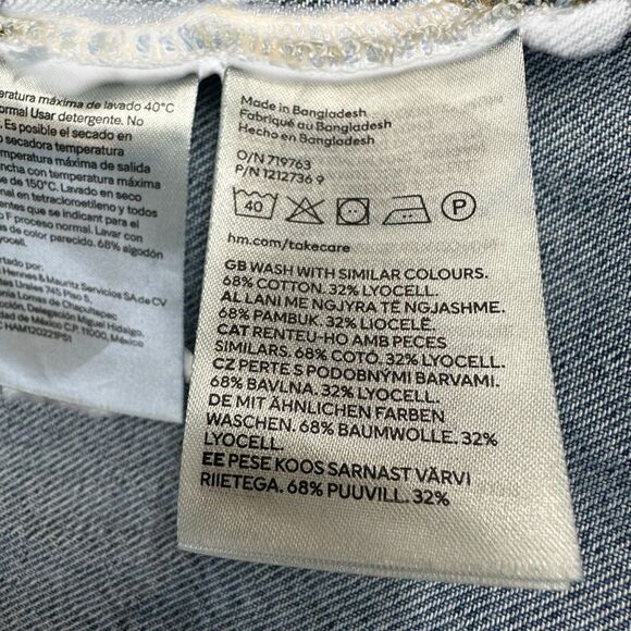 H&M Denim Pearl Snap Shirt Jacket, Small - Picture 8 of 11